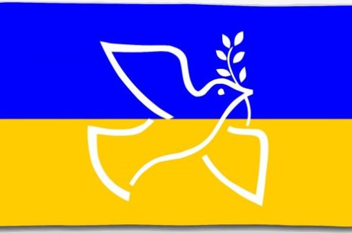 Fahne-Friedenstaube-mit-Zweig-Ukraine